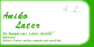 aniko later business card